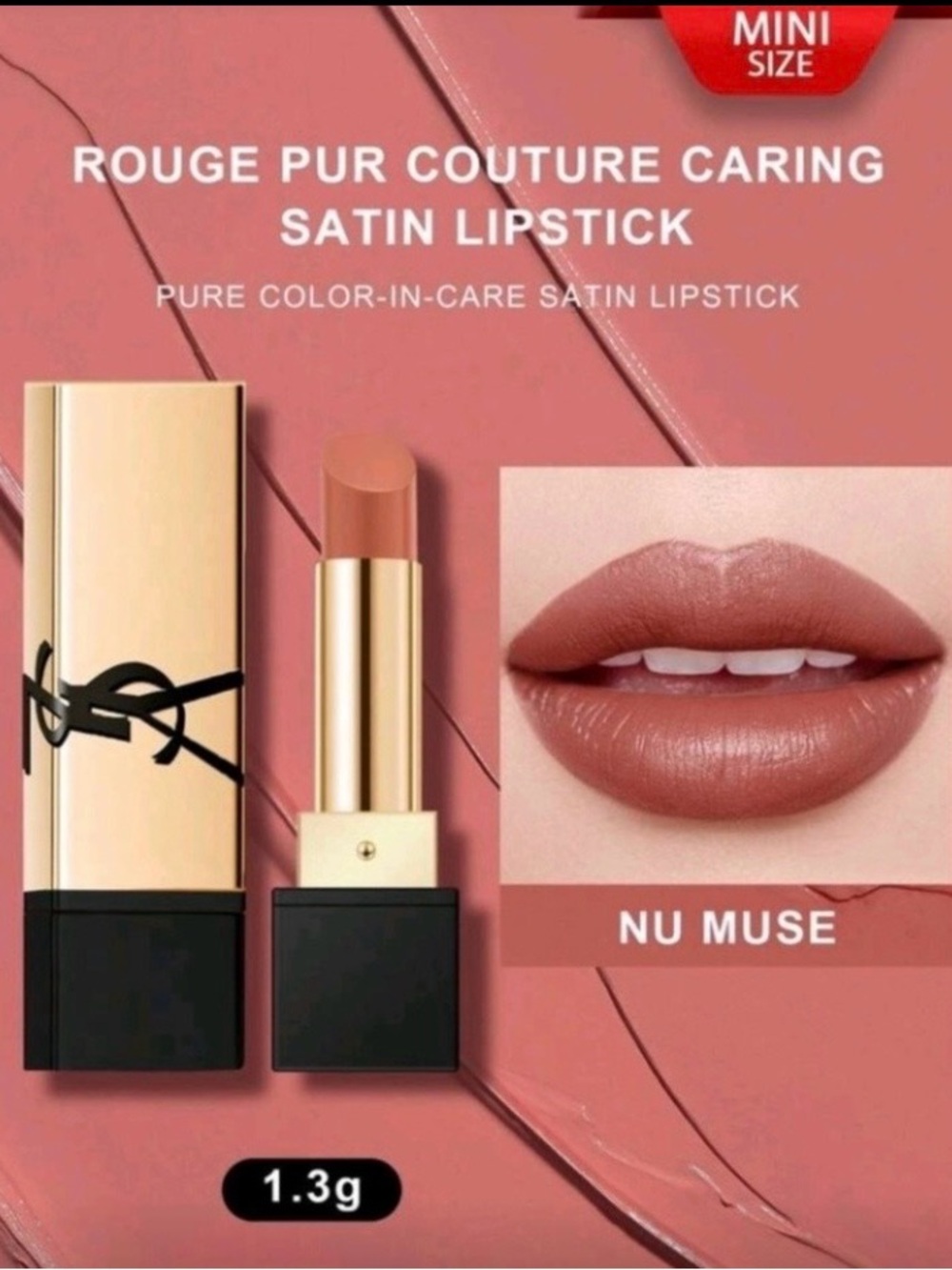 YSL Yves Saint Laurent Rouge Pur Couture Lipstick Travel Size - Nu Muse